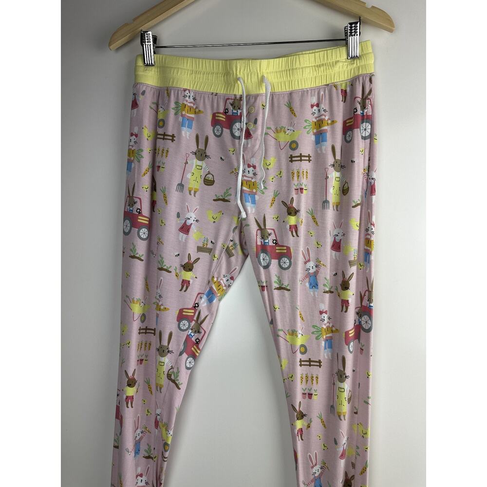 Little Sleepies Hop to it Bunny Pajama Pants Bamboo Pink Bunnies Women’s Small - Picture 5 of 10